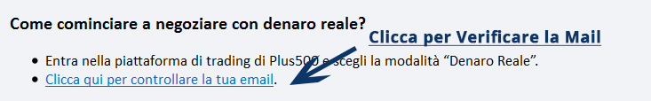 plus500 verifica email