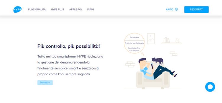 homepage carta conto hype