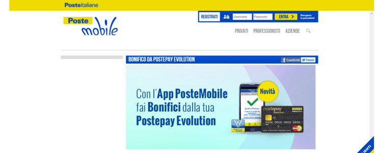 postepay evolution bonifico