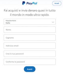 aprire conto paypal