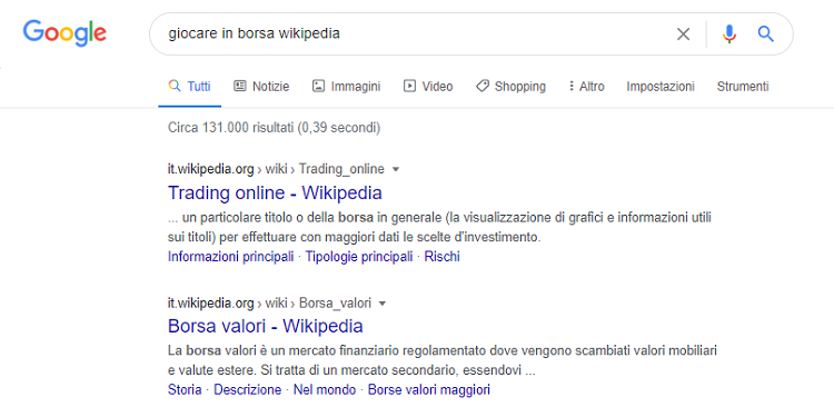 giocare in borsa wikipedia