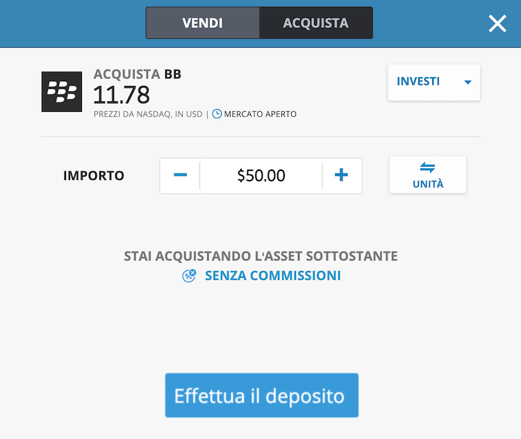 comprare azioni blackberry