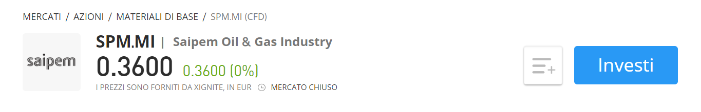 eToro CFD Saipem