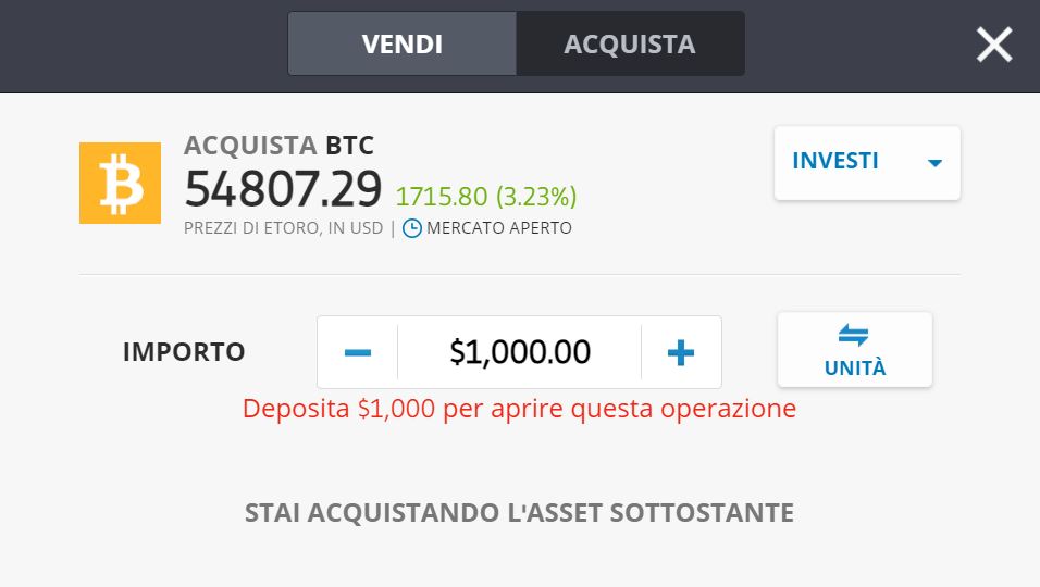 eToro Bitcoin