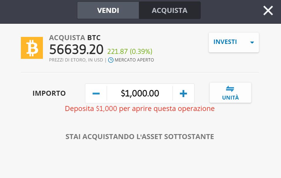 eToro Bitcoin