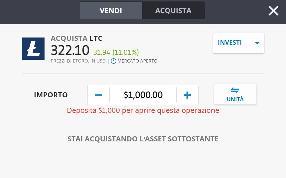 eToro Litecoin