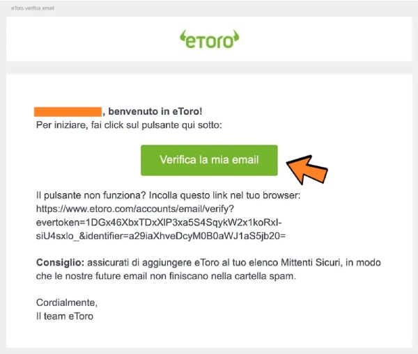 etoro demo verifica email