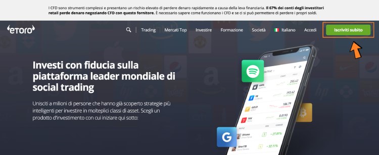 eToro iscrizione