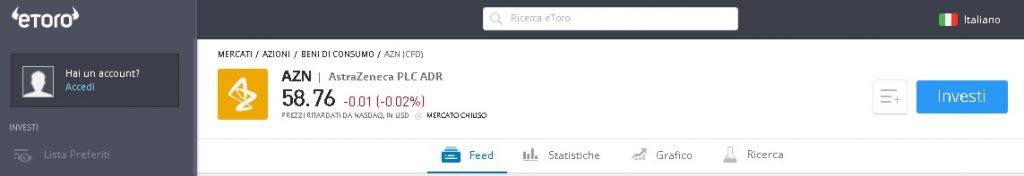 eToro azioni astrazeneca