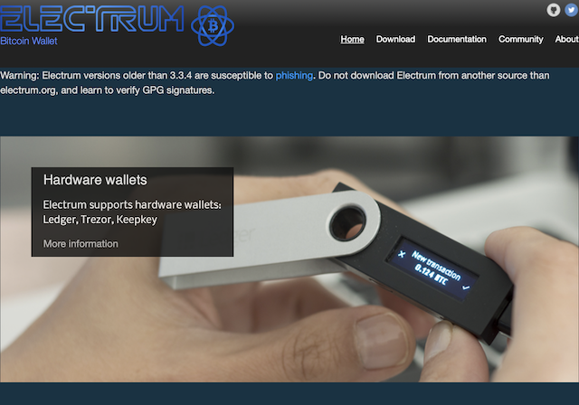 Electrum home page