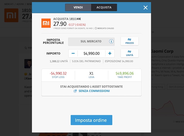 comprare azioni xiaomi