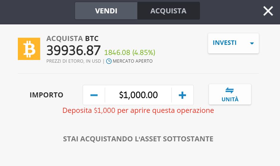 eToro Bitcoin