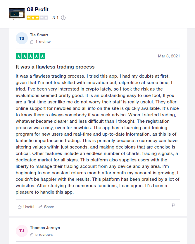 Oil profit su trustpilot