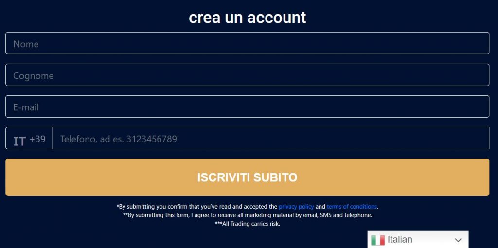 Bitcoin Compass registrazione