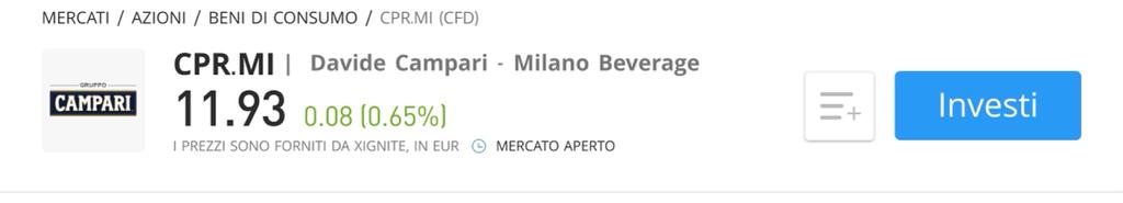 CPR come comprare Azioni Campari
