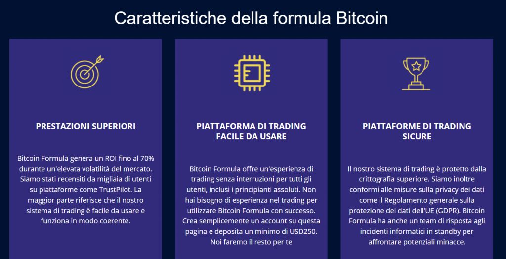 caratteristiche bitcoin formula