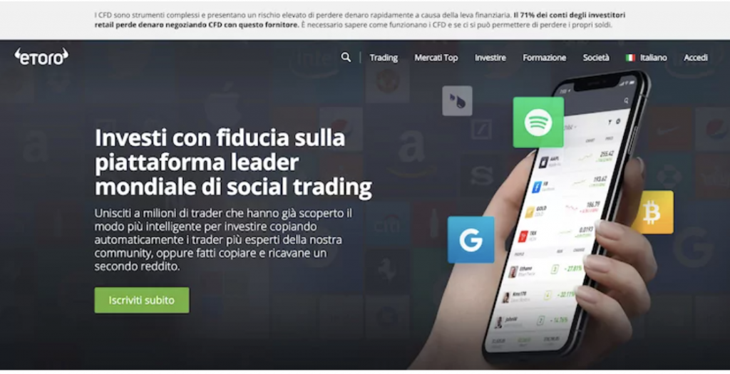 migliori broker cfd - etoro