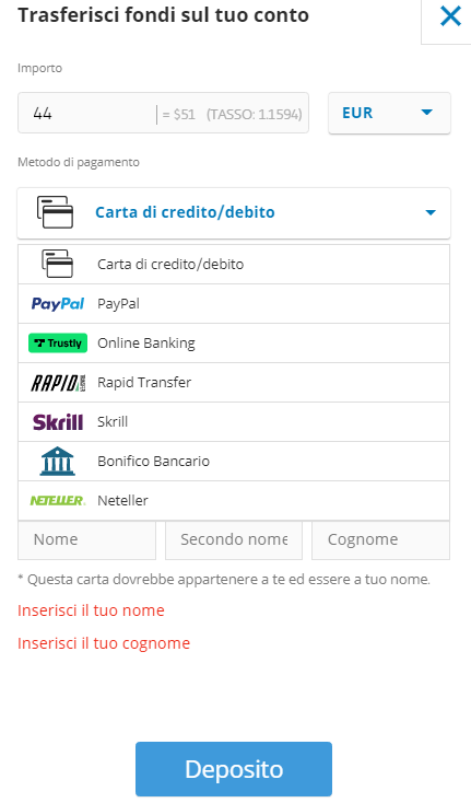 Investire in ETF deposito etoro