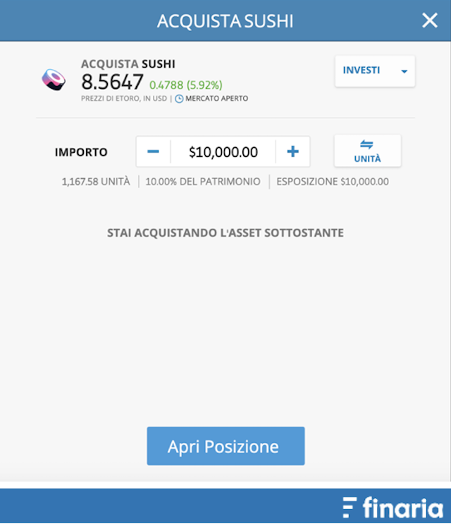 Comprare SushiSwap etoro