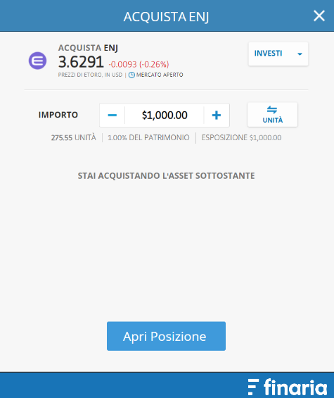 comprare enjin etoro posizione