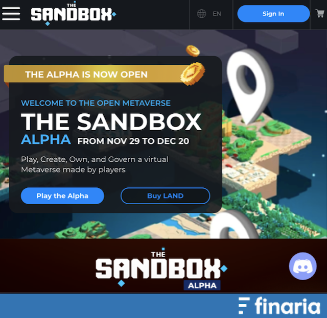 Comprare The Sandbox alpha