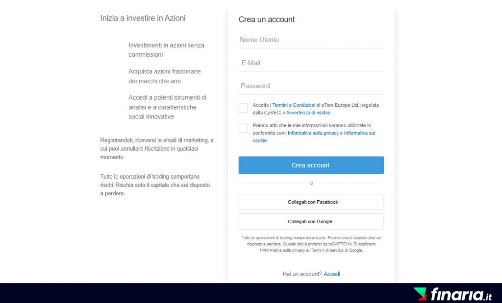 iscriviti a etoro