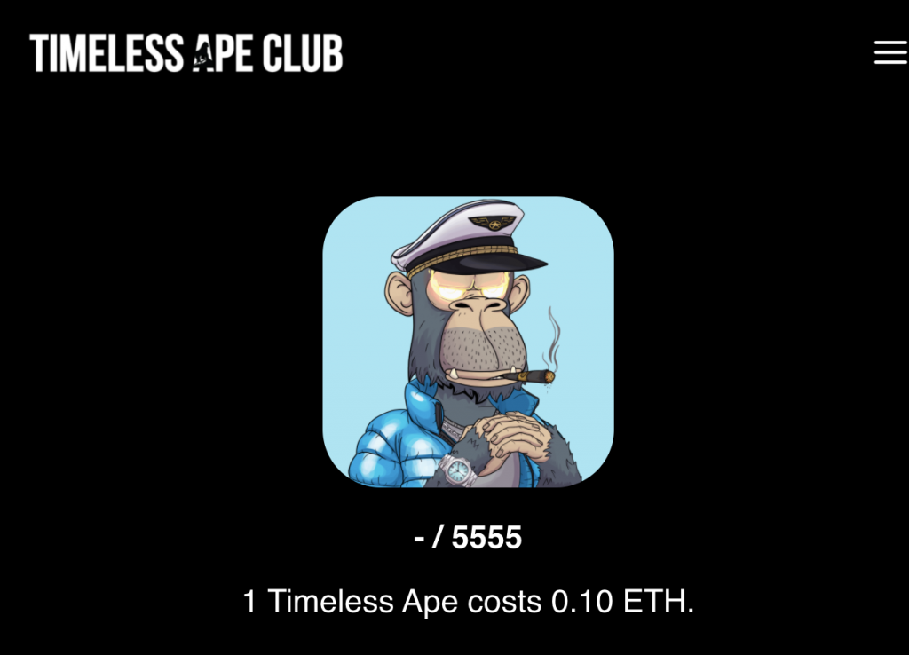 Migliori NFT economici - timeless ape club