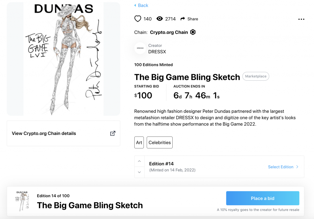 Migliori NFT economici - the big game bling sketch