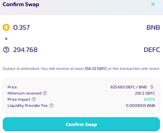 DeFi Coins su pancakeswap