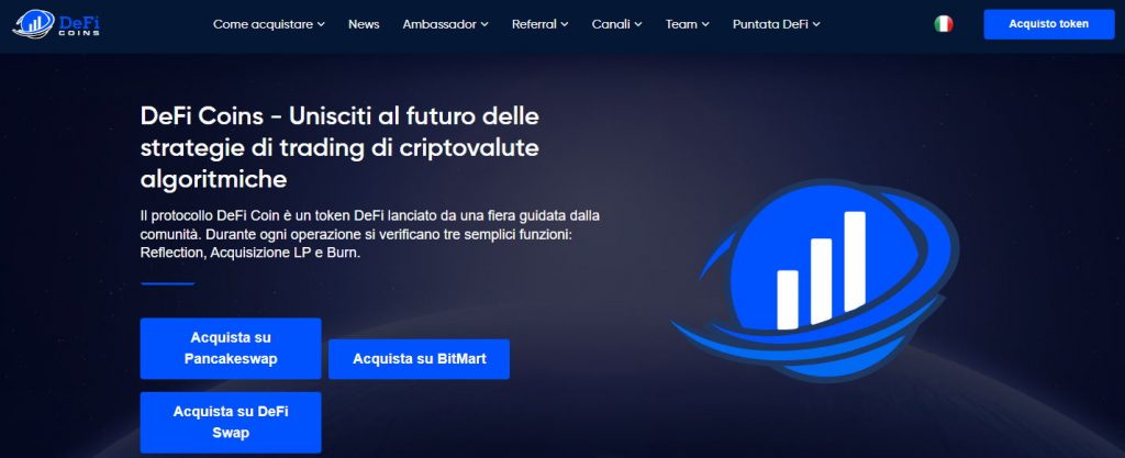 DeFi Coins homepage