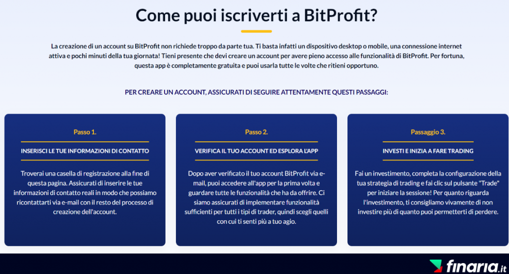BitProfit iscriversi