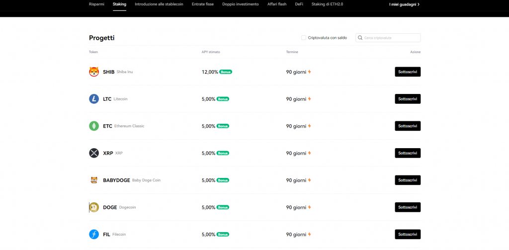 Migliori crypto per staking - okx