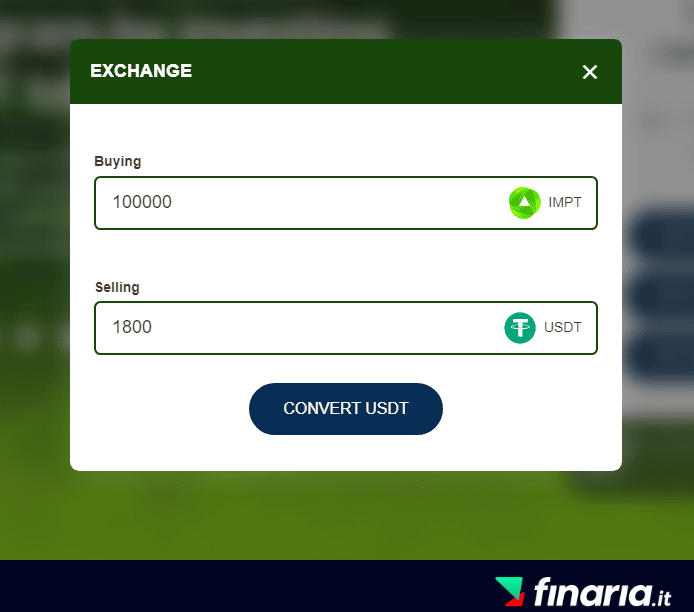Comprare IMPT exchange
