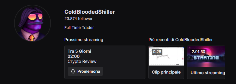 Migliori canali Twitch crypto - coldbloodedshiller