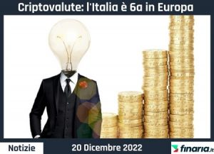 Criptovalute: l'Italia è il sesto mercato in Europa