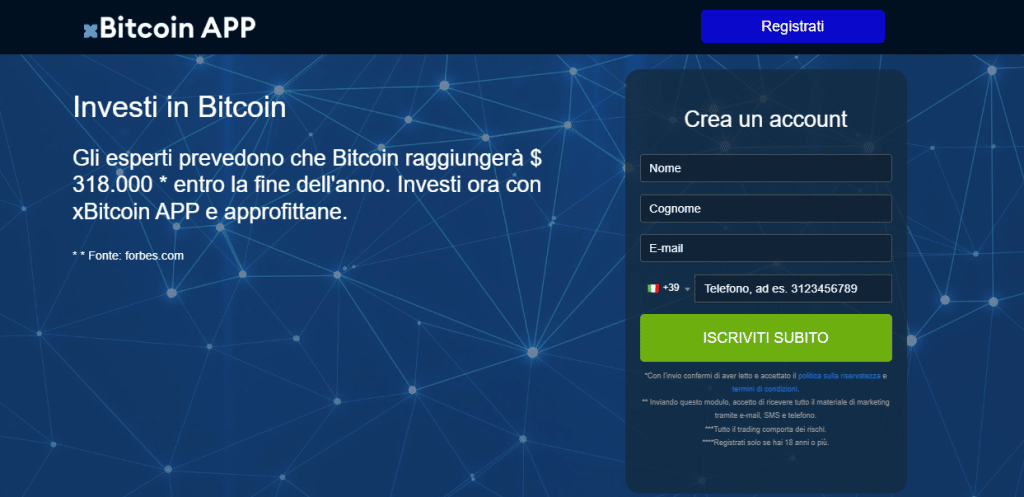 xBitcoin App sito
