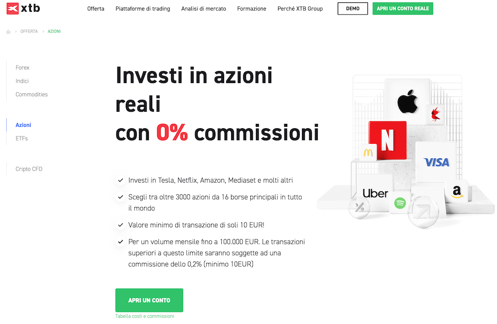 investire soldi in azioni con XTB