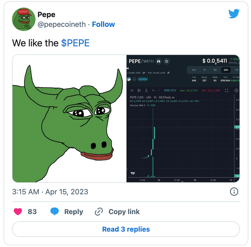 Previsioni Pepe Coin - tweet