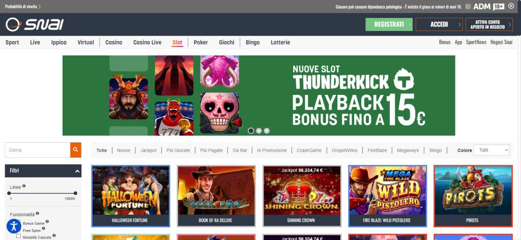 Slot online di SNAI