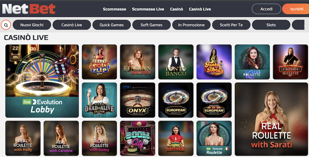 i migliori giochi casino su NetBet