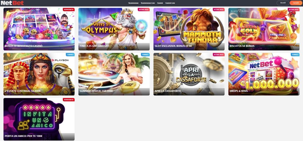 NetBet casino bonus senza deposito di Free Spin