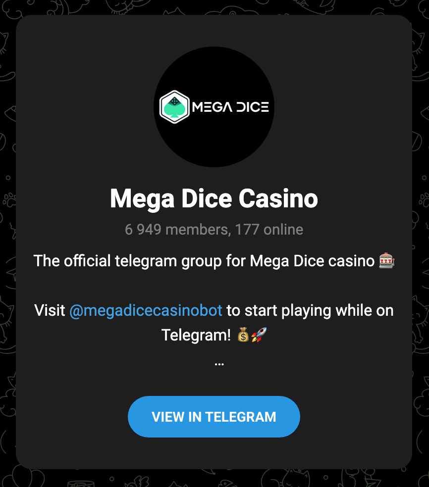 MegaDice ti permette di giocare direttamente da Telegram