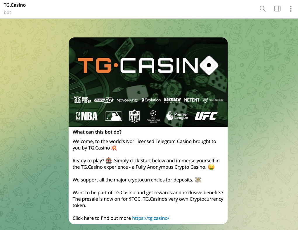 tg casino su telegram bot