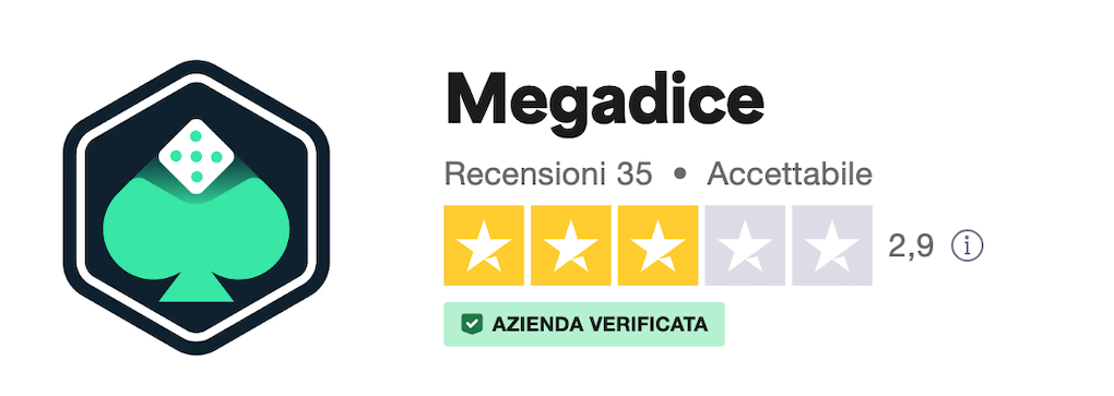 Mega Dice recensioni su TrustPilot