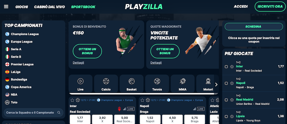 Siti scommesse online: PlayZilla