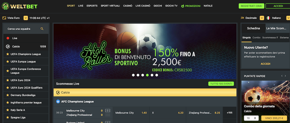 Weltbet tra i top siti di scommesse stranieri in Italia