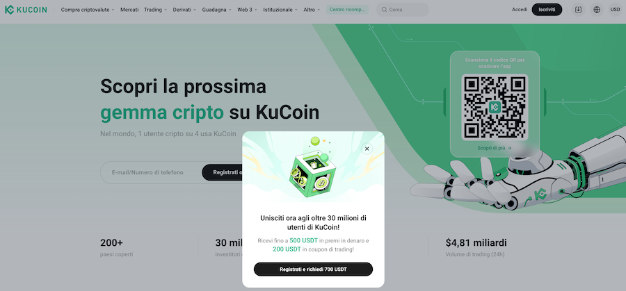 Kucoin homepage