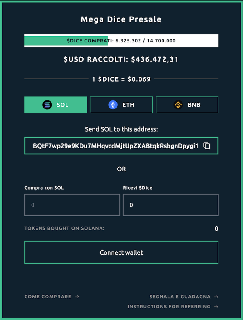 Comprare Mega Dice Token Tutorial