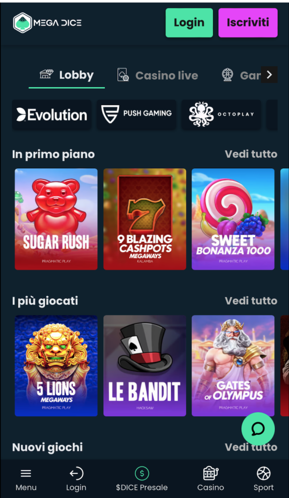 mega-dice-mobile permette di giocare a poker gratis online