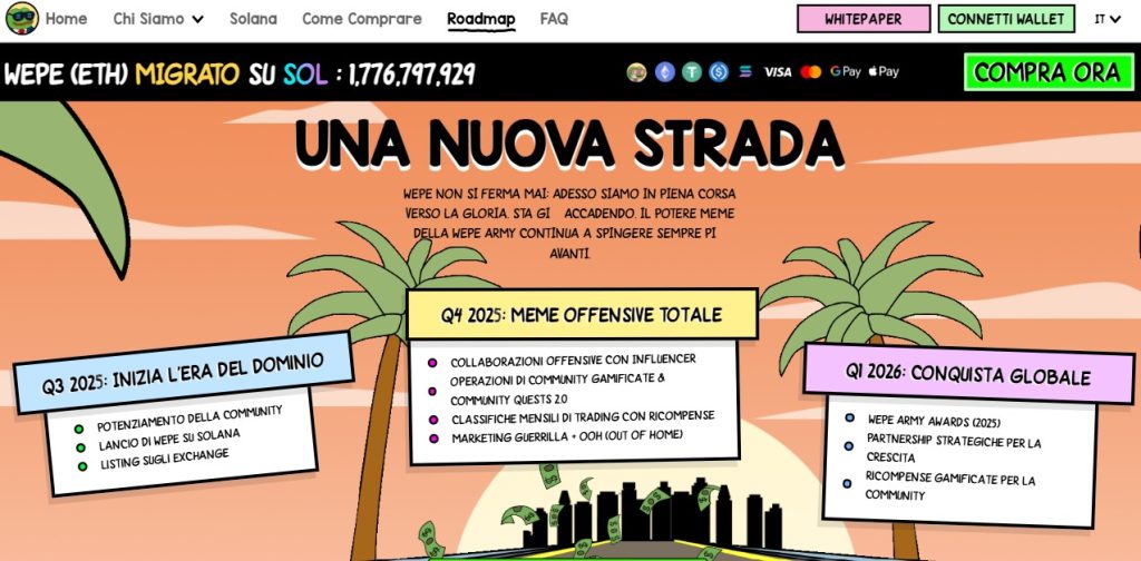 Roadmap WEPE - Come comprare Wall Street PEPE